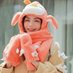 Juwas CLOTHING Cute Penguin Hooded Warm Soft Scarf