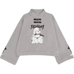 Juwas CLOTHING Cartoon Girl Print Loose Hoodie