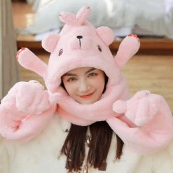 Juwas CLOTHING Cute Animal Hooded Warm Soft Scarf