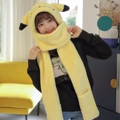Juwas CLOTHING Cute Cartoon Ears Hooded Warm Soft Scarf