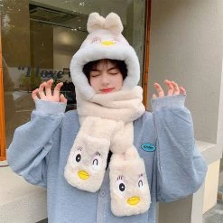 Juwas Lovely Duck Hooded Warm Soft Scarf CLOTHING