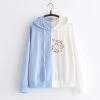 Juwas Japanese Rabbit Print Hoodie CLOTHING