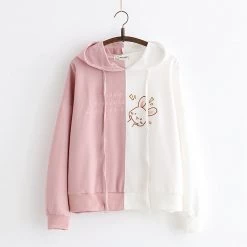 Juwas Japanese Rabbit Print Hoodie CLOTHING