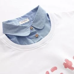 Juwas Japanese Cat Paw Fake Polo Sweater