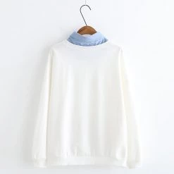 Juwas Japanese Cat Paw Fake Polo Sweater