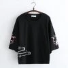 Juwas NEW ARRIVAL Fox Sakura Print Round Neck T-shirt
