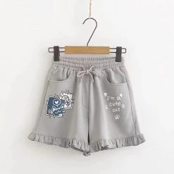 Juwas “I’m A Cute Cat” Two-Tone Hoodie Shirt And Shorts