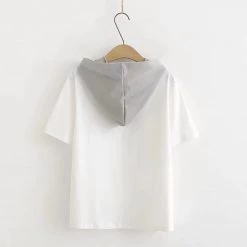 Juwas “I’m A Cute Cat” Two-Tone Hoodie Shirt And Shorts