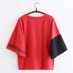 Juwas Japanese Lucky Cat Print T-shirt