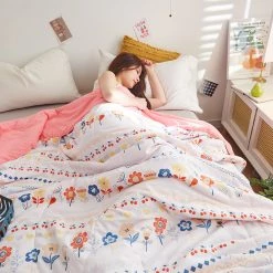 Juwas Cute Pastel Flower Prints Blanket