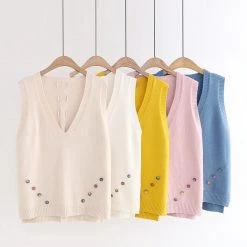 Juwas.com Online Store CLOTHING Lovely Tank Tops V Neck Sleeveless Casual Loose Vest