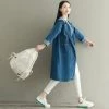 Juwas.com Online Store NEW ARRIVAL Hooded Casual Loose Long Denim Jacket Outwear