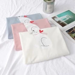 Juwas.com Online Store NEW ARRIVAL Cat Love Heart Print Round Collar Students Hoodie