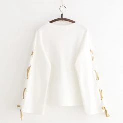 Juwas CLOTHING Cute Corgi Print Lace Up Sweatshirt