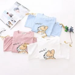 Juwas CLOTHING Cute Corgi Print Lace Up Sweatshirt