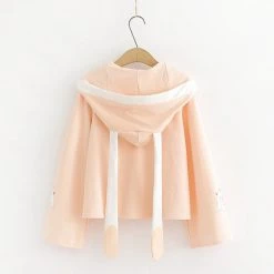 Juwas Give You All My Love Print Rabbit Ears Long Sleeve Hoodie NEW ARRIVAL