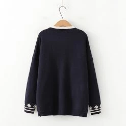 Juwas.com Online Store Rabbits Embroidery Cardigan Sweater Long Sleeve