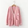Juwas.com Online Store Rabbits Embroidery Cardigan Sweater Long Sleeve