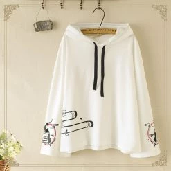 Juwas Kawaii Japanese Fox Oversize Hoodie NEW ARRIVAL