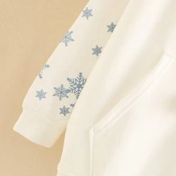 Juwas Snowflake Print Warm Hoodie