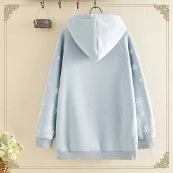 Juwas Snowflake Print Warm Hoodie