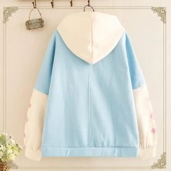 Juwas NEW ARRIVAL Sakura Cat Japanese Letter Print Hoodie