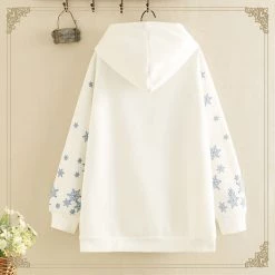 Juwas Snowflake Print Warm Hoodie