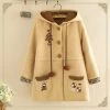 Juwas CLOTHING Cute Rabbit Ears Pockets Warm Coat