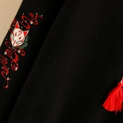 Juwas Vintage Fox Embroidery Hoodie