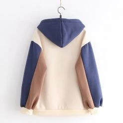 Juwas Japanese Cute Bear Two-Tone Hoodies