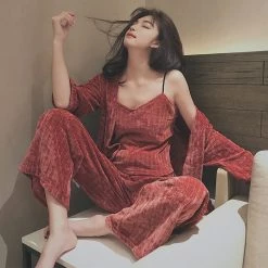 Juwas.com Online Store NEW ARRIVAL Sexy Cotton Long Sleeve Pajamas Set