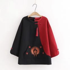 Juwas NEW ARRIVAL Vintage Tassels Color Block Sweatshirt