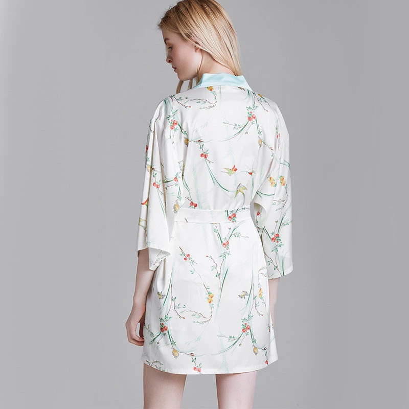 Juwas CLOTHING Chic Flower Prints Satin Pajama Set 7 Juwas CLOTHING Chic Flower Prints Satin Pajama Set