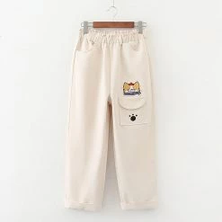 Juwas Doggy Embroidery Straight-Leg Pants NEW ARRIVAL