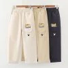 Juwas Doggy Embroidery Straight-Leg Pants NEW ARRIVAL