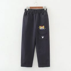 Juwas Doggy Embroidery Straight-Leg Pants NEW ARRIVAL