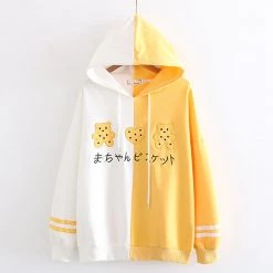 Juwas CLOTHING Japanese Cookie Bears Two-Tone Hoodie