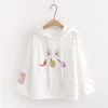 Juwas Cute Print Pocket Hoodie