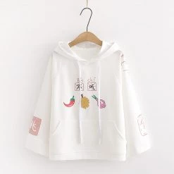 Juwas Cute Print Pocket Hoodie