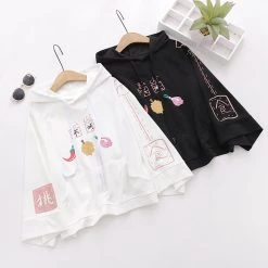 Juwas Cute Print Pocket Hoodie