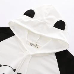 Juwas Japanese Letters Panda Print T-shirt