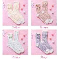 Juwas.com Online Store Kawaii Coral Fleece Warm Socks NEW ARRIVAL
