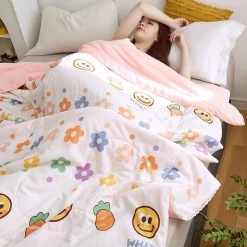 Juwas Cute Pastel Flower Prints Blanket