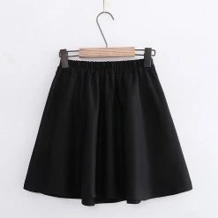 Juwas Fish Embroidery Tassels Elastic Waist Skirt CLOTHING