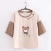 Juwas Kawaii Mr.Bear Two-Tone T-Shirt NEW ARRIVAL