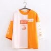 Juwas NEW ARRIVAL Orange Japanese Letters Print T-shirt