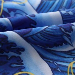 Juwas Crane Print Kimono Outerwear Sun Protective