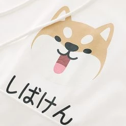 Juwas Kawaii Japanese Shiba Inu Oversized Hoodie CLOTHING