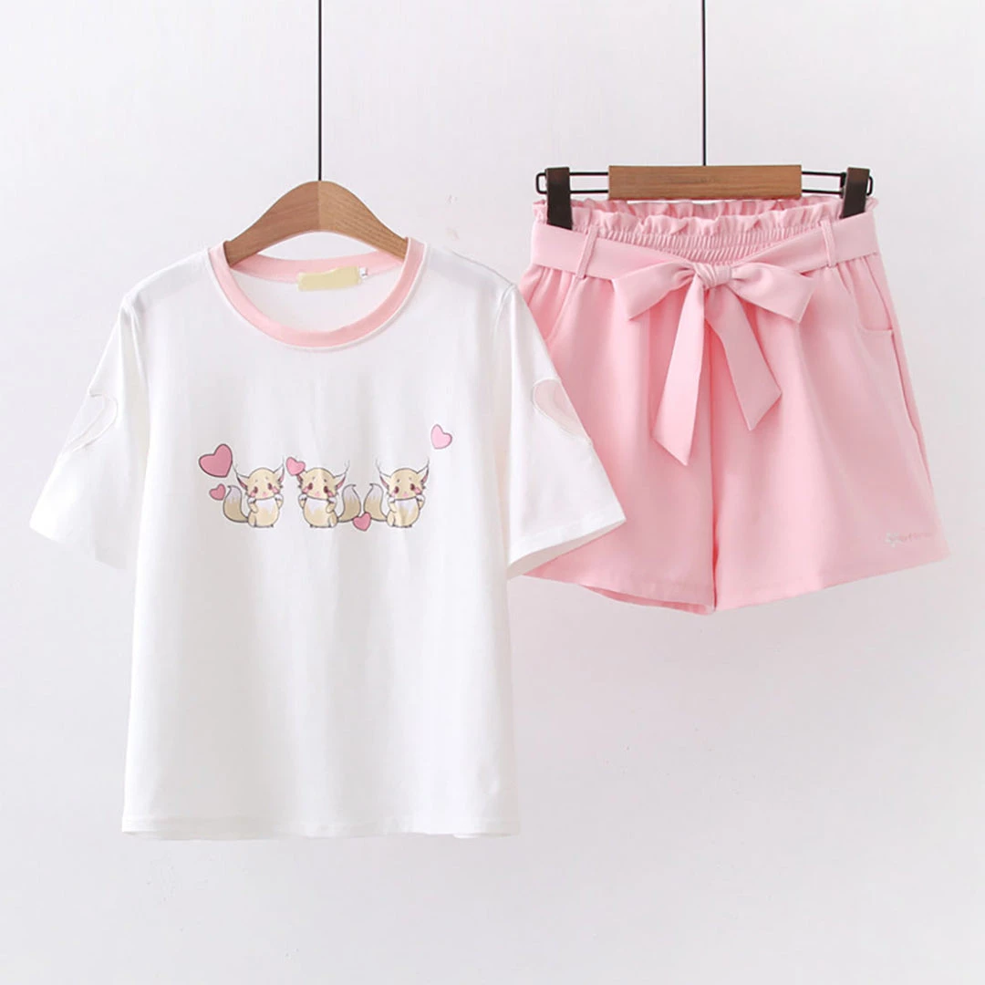 Juwas Cute Squirrels Print T-shirt Shorts NEW ARRIVAL 3 Juwas Cute Squirrels Print T-shirt Shorts NEW ARRIVAL