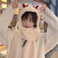 Juwas CLOTHING Lovely Antlers Hat Scarf Gloves